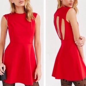 UO: Silence + Noise back cutout red skater dress